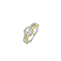 Ti Sento Milano Double Band Zirconia Ring in gold vermeil