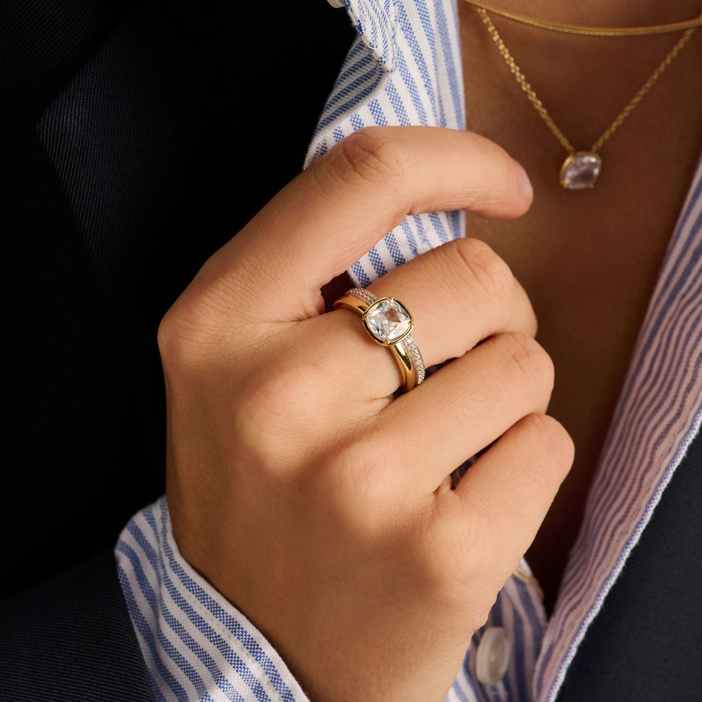 Ti Sento Milano Double Band Zirconia Ring, alternate view
