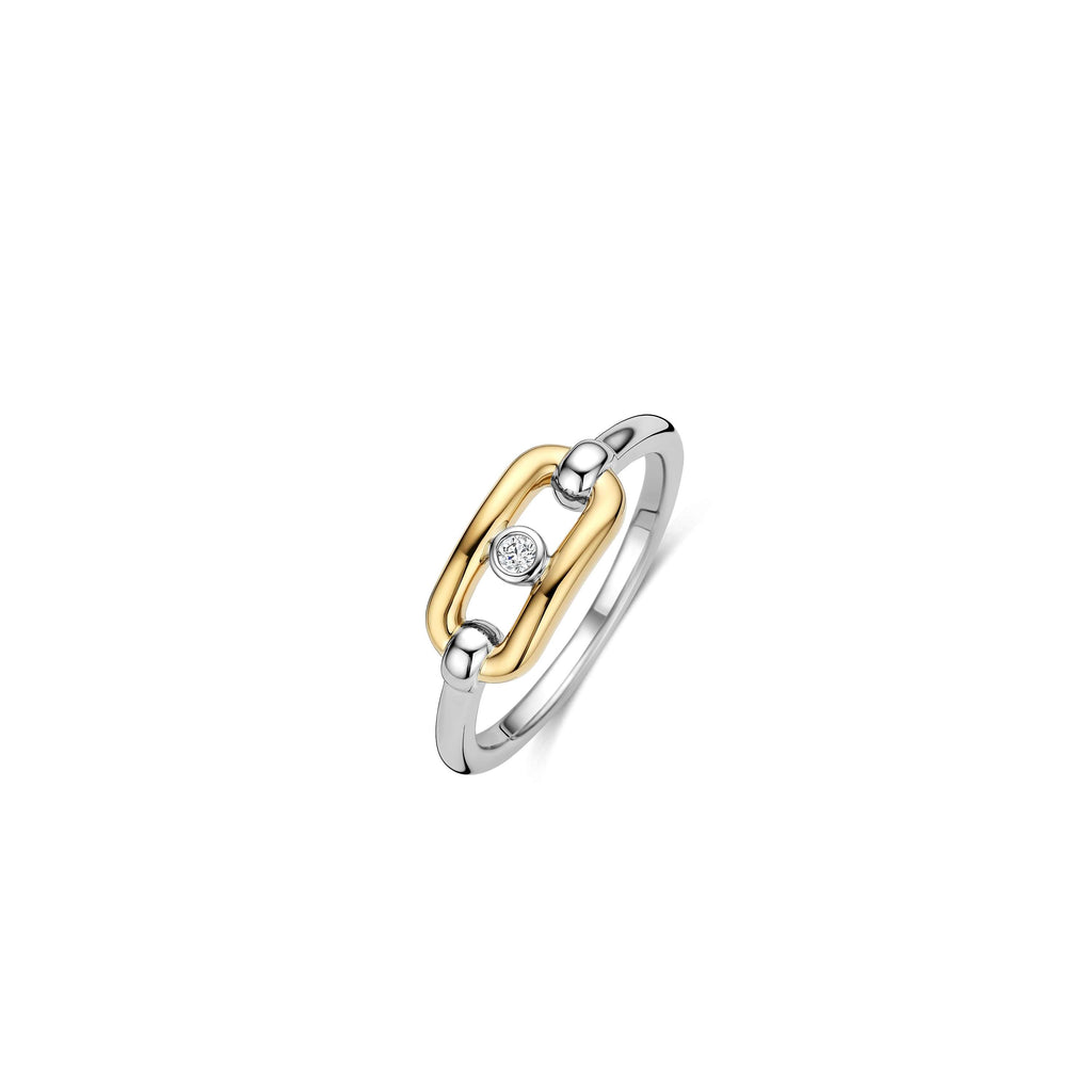 Ti Sento Milano Open Chain Ring with Round Zirconia
