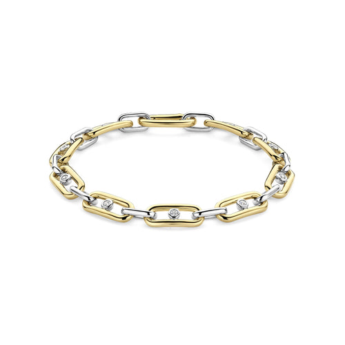 Ti Sento Milano Chunky Open Link Bracelet with Round Zirconia
