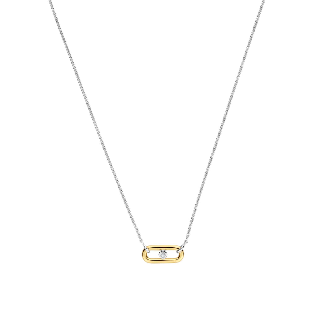 Ti Sento Milano Open Chain Necklace with Round Zirconia