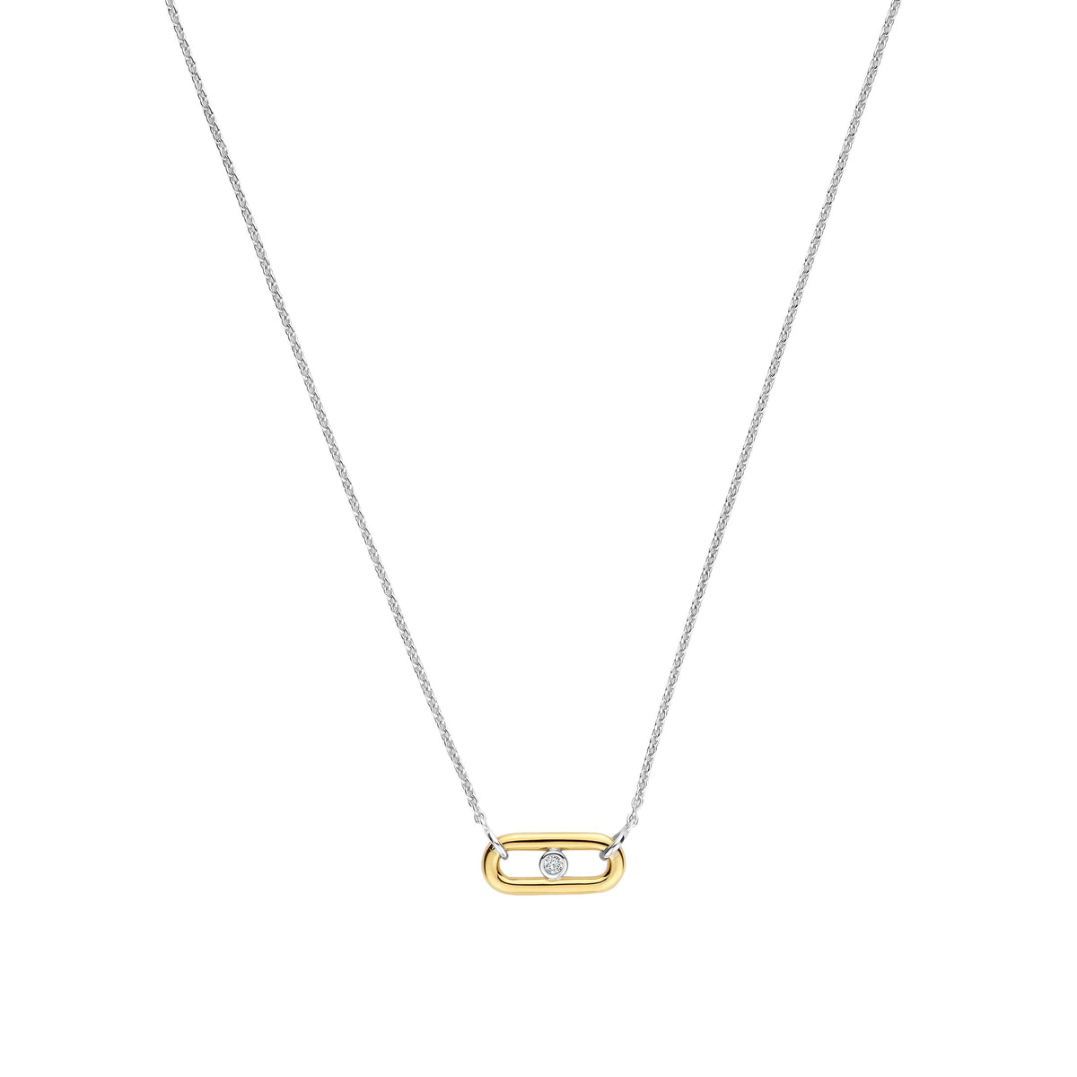 Ti Sento Milano Open Chain Necklace with Round Zirconia