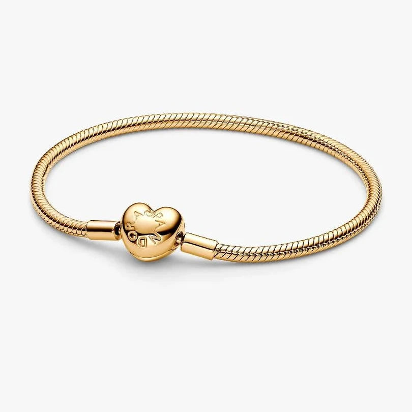 Pandora Moments Heart Clasp Snake Chain Bracelet