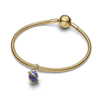 Spinning Celestial Blue Planet Dangle Charm