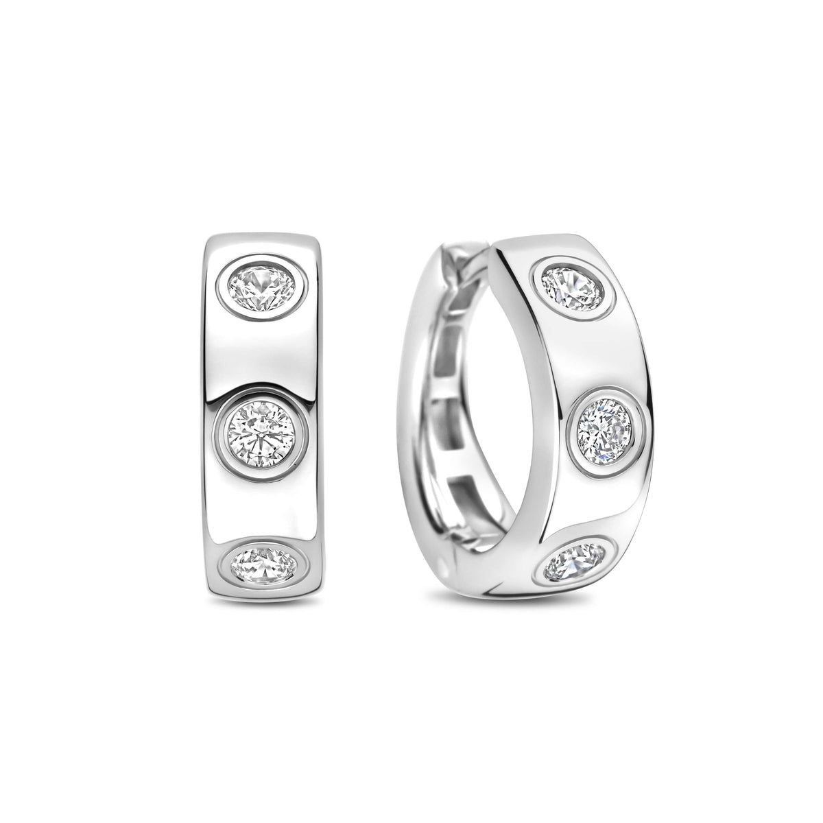 Ti Sento Milano Classic Zirconia Hoops in silver