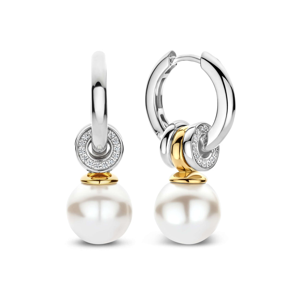 Ti Sento Milano Pearl Charm Hoops