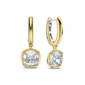 Ti Sento Milano Zirconia Cushion Hoops in gold vermeil