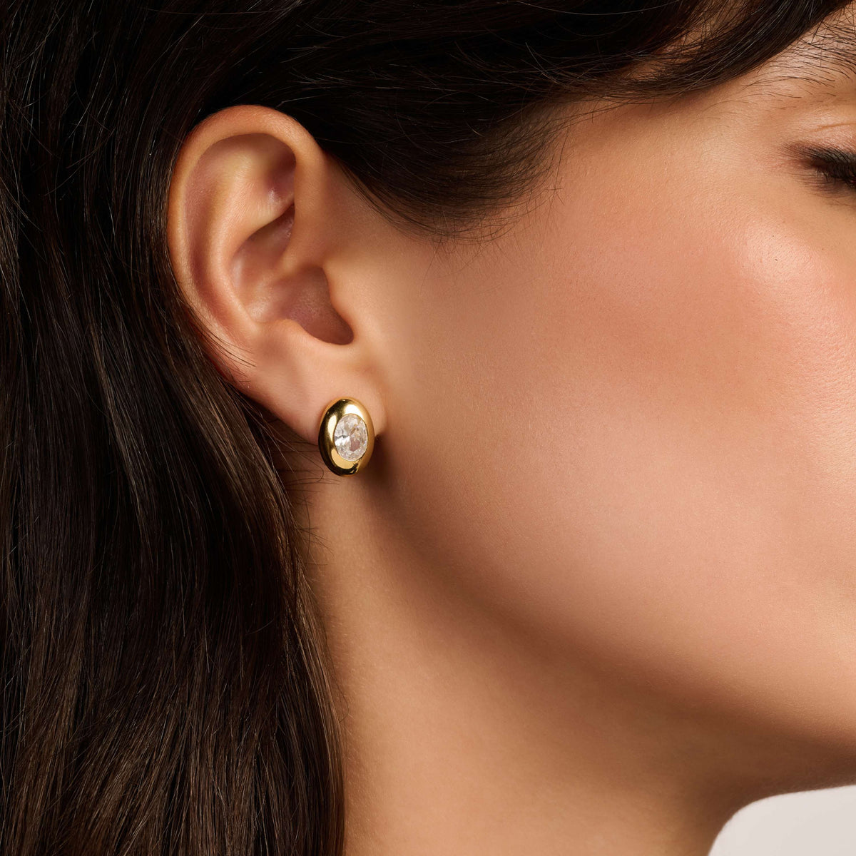 Ti Sento Milano Oval Sparkle Earrings, alternate view