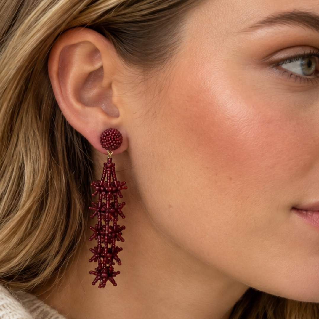 Berry Burst Beaded Earrings