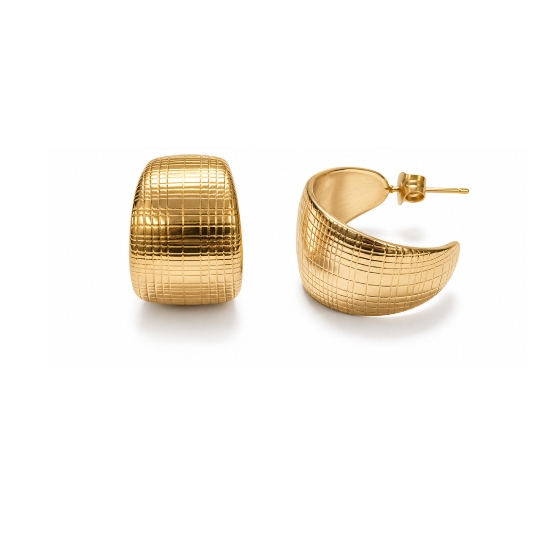 Textured Dome Hoop Earrings