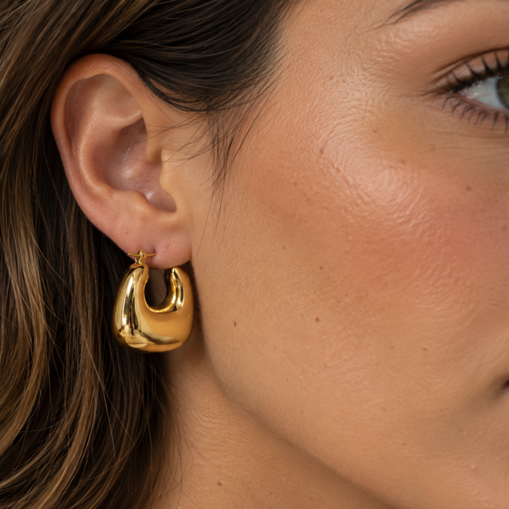 Sculpted Gold Hoop Earrings