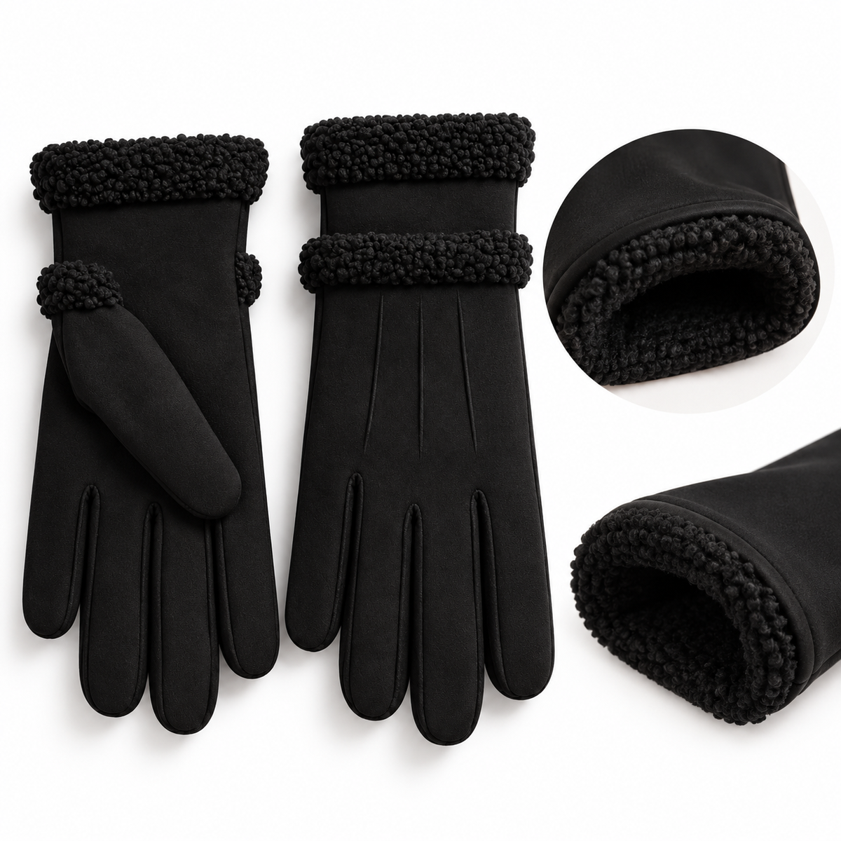 Teddy Trim Gloves