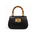 Small Bamboo Handle Leather Bag