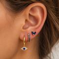 Blue Evil Eye Ear Stack – Set of 3 Pairs