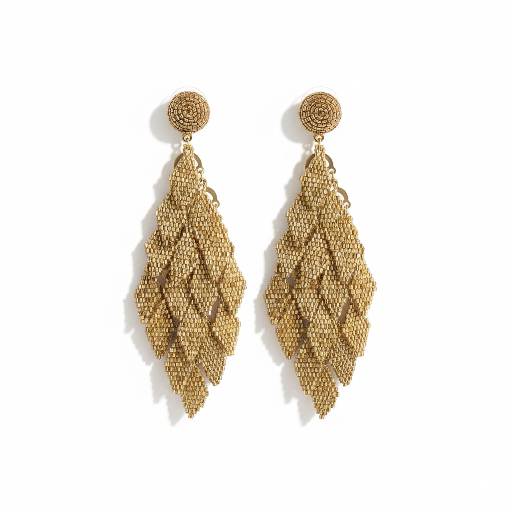 Golden Boho Fringe Earrings