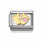 Pink Baby Feet Link Charm for the withOrla Memory Bracelet