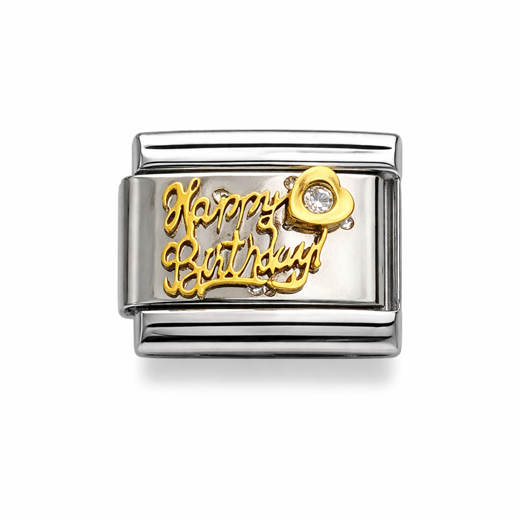 Happy Birthday Link Charm for the withOrla Memory Bracelet
