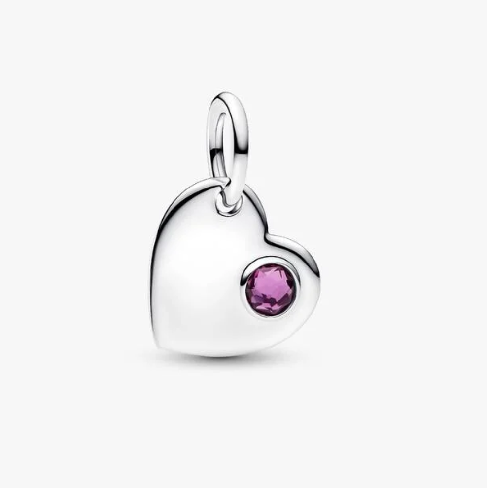 February Heart Dangle Charm