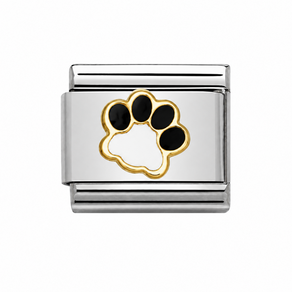 Black and White Paw Print Link Charm for the withOrla Memory Bracelet