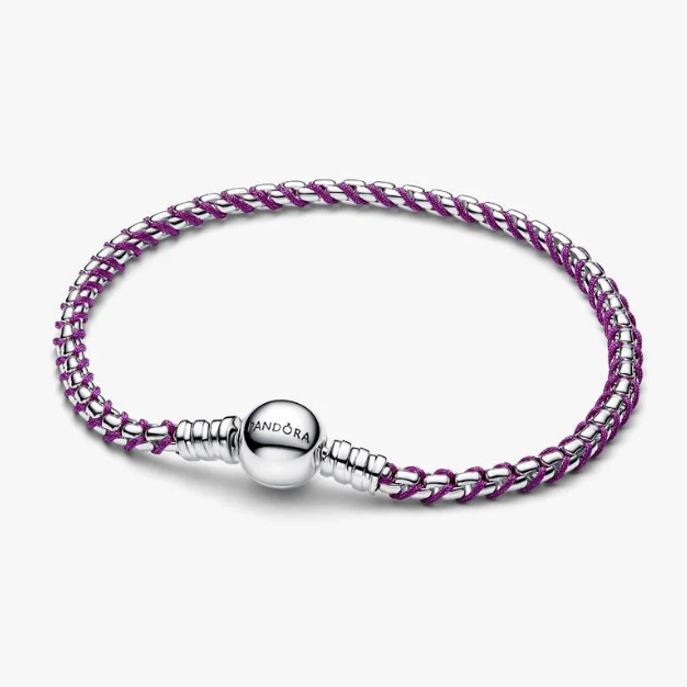 Purple Cord Box Chain Bracelet