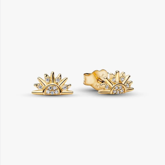 Celestial Sparkling Sun Stud Earrings