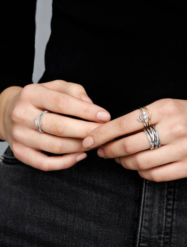 Sparkling Wishbone Ring