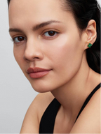 Green Lucky Clover Stud Earrings