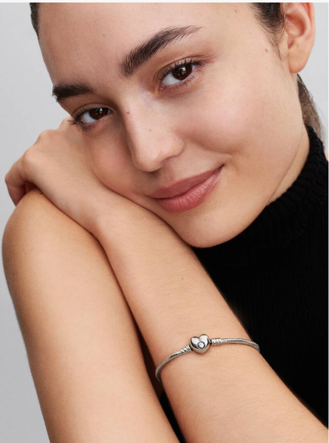 Heart Clasp Snake Chain Bracelet