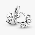 Hearts & Paw Print Dangle Charm