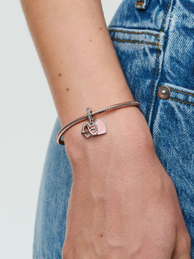 Sparkling Infinity Heart Dangle Charm