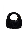 Textured Velvet Hobo Bag