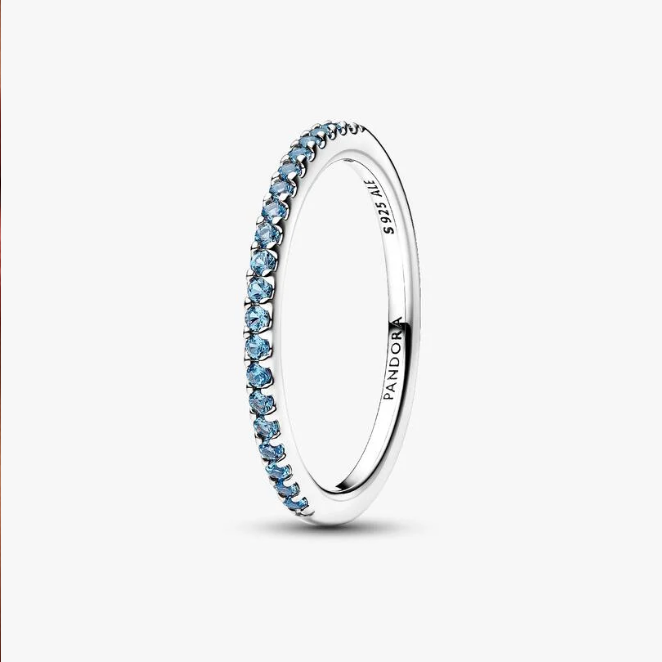 Sparkling Aquamarine Half-Eternity Band Ring