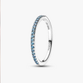 Sparkling Aquamarine Half-Eternity Band Ring