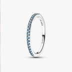 Sparkling Aquamarine Half-Eternity Band Ring