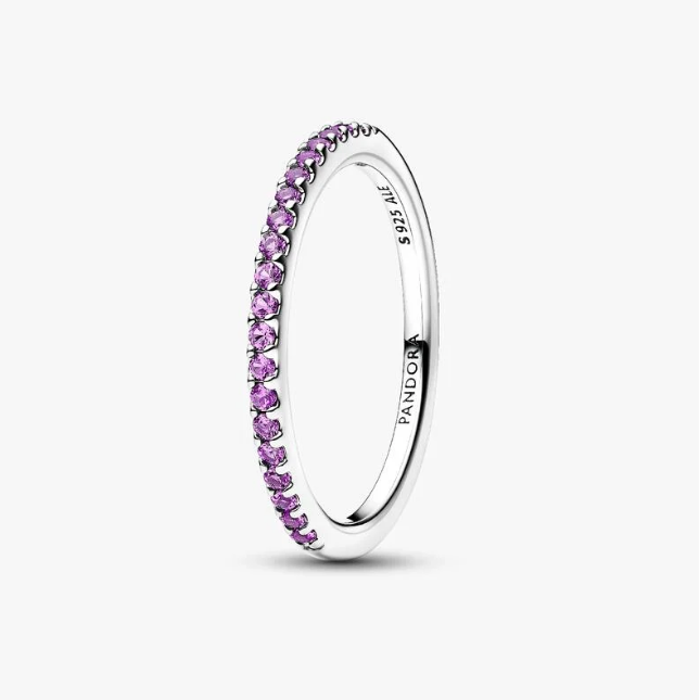 Sparkling Purple Half-Eternity Band Ring