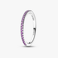 Sparkling Purple Half-Eternity Band Ring