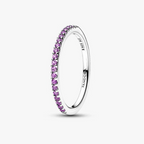 Sparkling Purple Half-Eternity Band Ring