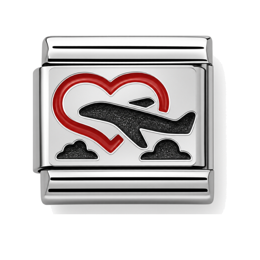 Heart and Plane Link Charm for the withOrla Memory Bracelet