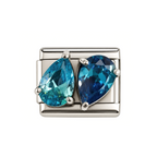 Double Pear Light Blue and Blue Link Charm for the withOrla Memory Bracelet