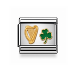 Irish Harp and Shamrock Link Charm for the withOrla Memory Bracelet