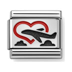 Heart & Plane Link Charm