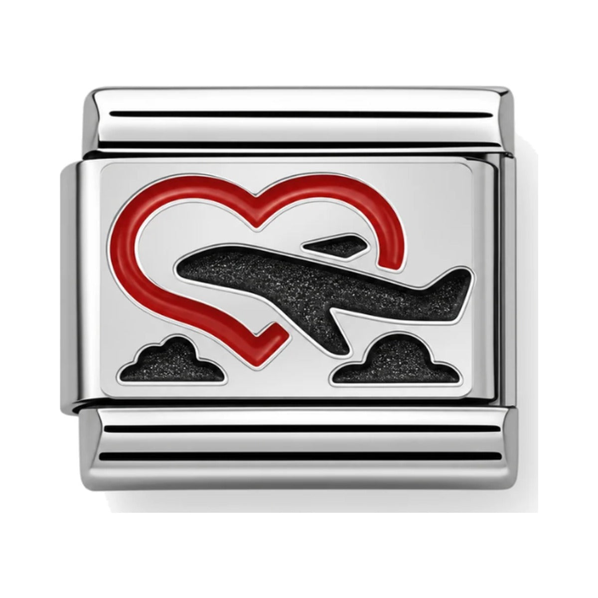Heart & Plane Link Charm