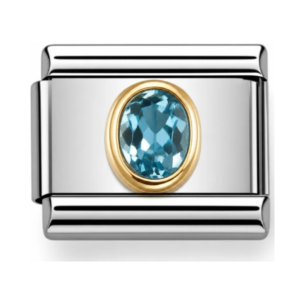March Birthstone Link Charm – Aquamarine