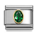 May Birthstone Link Charm – Emerald