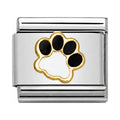 Black & White Paw Print Link Charm