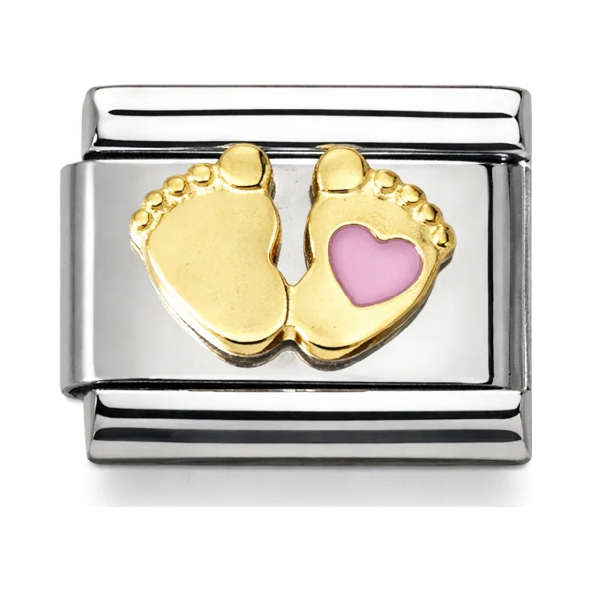 Pink Baby Feet Link Charm