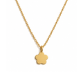 Golden Flower Disc Pendant, engravable personalised necklace