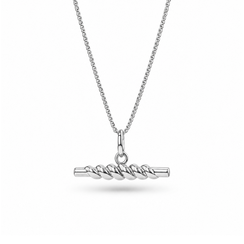 Silver Twist T-Bar necklace