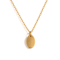 Golden Oval Disc Pendant, engravable personalised necklace