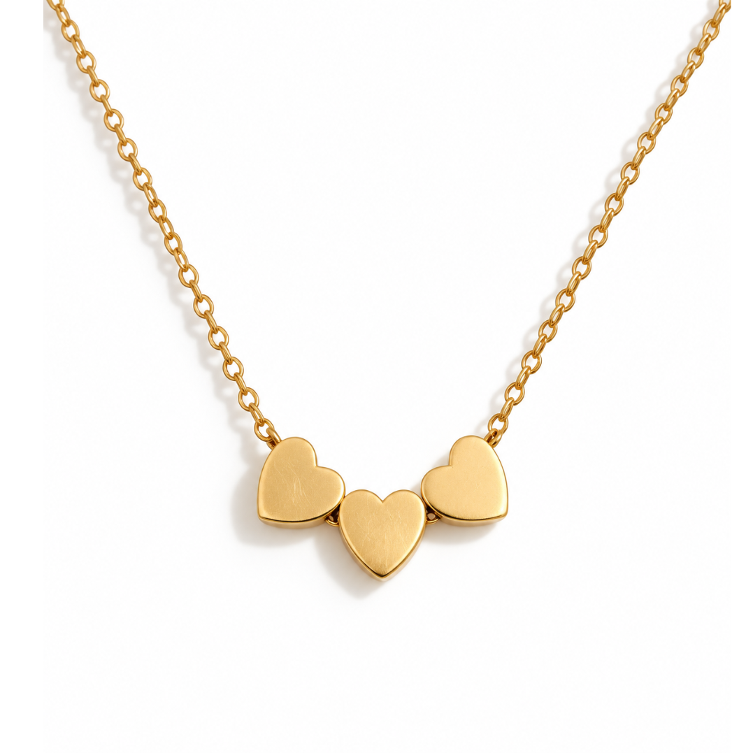 Triple Heart engravable necklace